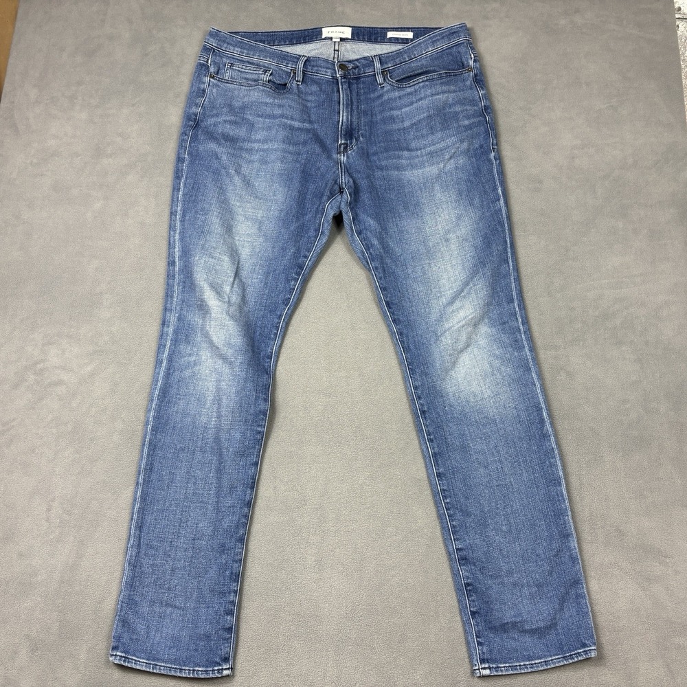 FRAME L'Homme Skinny Men's Jeans Size 36 Blue Wash Stretch Slim Denim - Picture 2 of 10